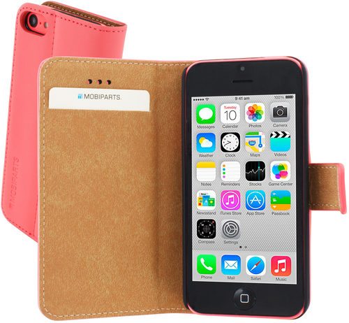 Mobiparts Premium Wallet Case Apple iPhone 5C Peach Pink