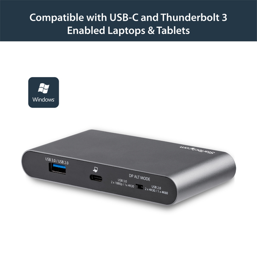 StarTech.com USB C Dock - 4K Dual Monitor DisplayPort - Mini Laptop Docking Station – image 9
