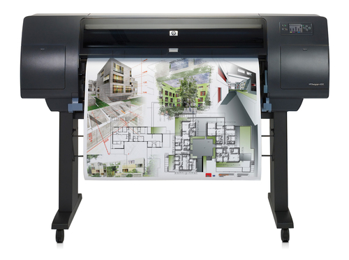 Q1274A HP DesignJet 4000ps - 42 impresora de gran formato - color - chorro de tinta - A0 Rollo 1067 cm x 914 m - 2400 x 1200 ppp - hasta 93 metros cuadrados/hora monocromo / hasta 93 metros cuadrados/hora color - capacidad 1 rollo - LAN IEEE-1394 Firewire - cortador