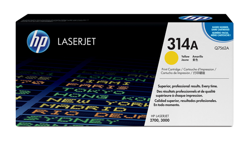 HP 314A - Amarillo - original - LaserJet - cartucho de tóner Q7562A - para Color LaserJet 2700 2700n 3000 3000dn 3000dtn 3000n - Q7562A