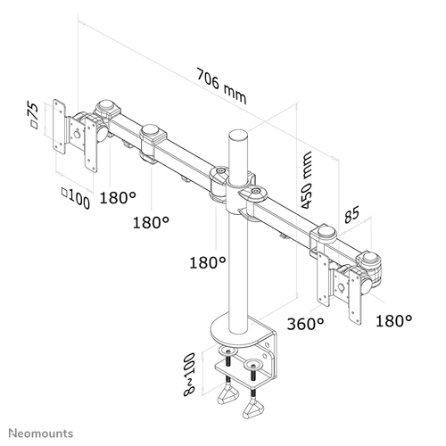 Neomounts FPMA-D960D monitor bureausteun monitorarm, afbeelding 7