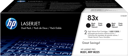 HP Inc. Toner 83X Black 2.2k Dual Pack CF283XD