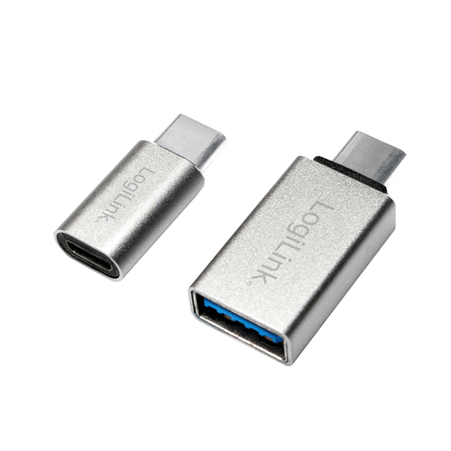 LogiLink AU0040 USB 3.1 C USB 3.0 A, Micro USB 2.0 Aluminium kabeladapter/verloopstukje, afbeelding 2