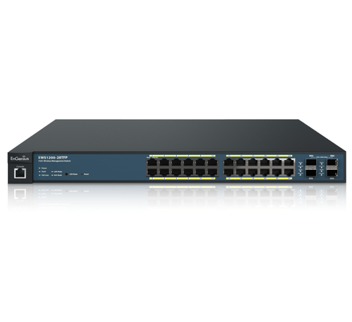 Switch PoE Administrable de 24 Puertos Gigabit 4 Puertos SFP Soporta Hasta 410 W con Opción de Controlador para Serie Neutron y Enturbo EWS1200-28TFP - EWS1200-28TFP