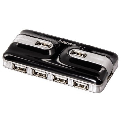 Hama USB 2.0 Hub 1:7, black/silver