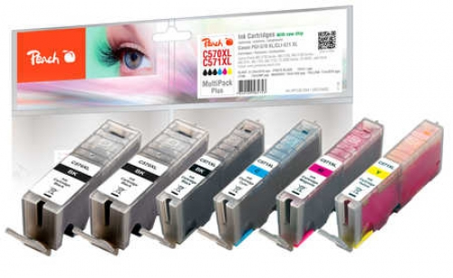 Peach PI100-294 Druckerpatrone 6 Stück(e) Schwarz, Cyan, Magenta, Foto schwarz, Gelb