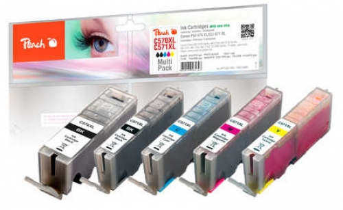 Peach PI100-293 Druckerpatrone 5 Stück(e) Schwarz, Cyan, Magenta, Foto schwarz, Gelb