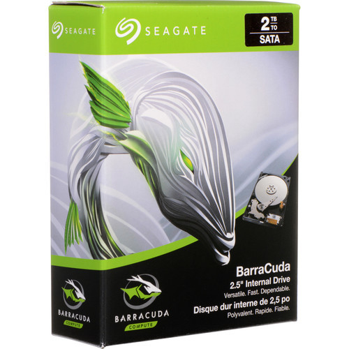 SEAGATE Barracuda 2TB HDD SATA 6Gb/s 5400rpm 6,4cm 2,5Zoll 7mm Bauhöhe 128Mb cache BLK Retail SinglePack