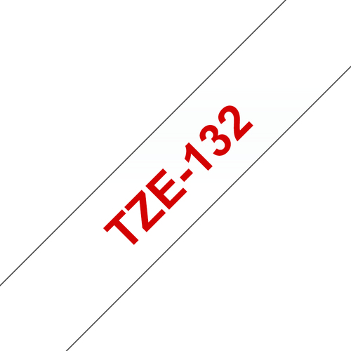 Original Brother P-Touch TZE132 12mm Gloss Tape - Red on Clear - image 1