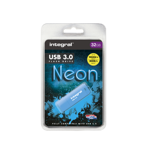 Integral 32GB USB3.0 DRIVE NEON BLUE UP TO R-100 W-30 MBS – image 7