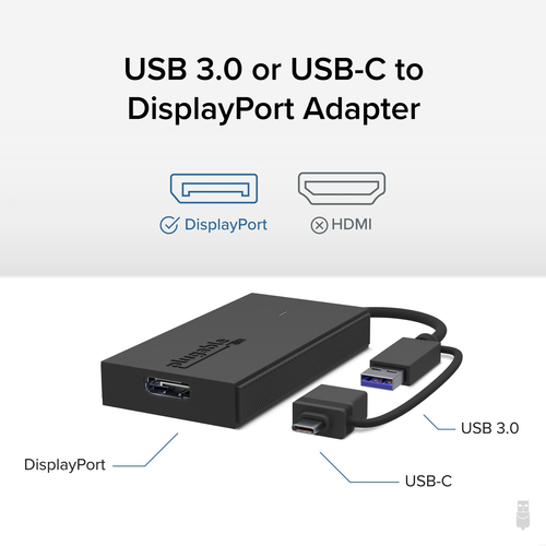 Plugable Technologies USB to DisplayPort Adapter. Connect one or more to any Mac or Windows System to add extra displays up to – image 2