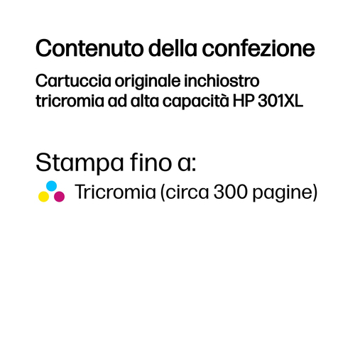 HP 301XL – Cartuccia tricromia originale