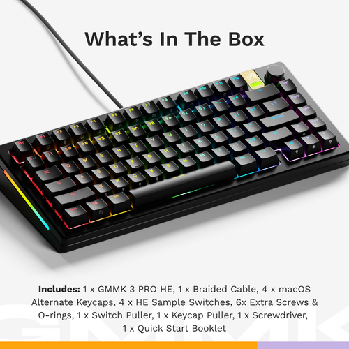 Glorious GMMK 3 PRO HE 75% Prebuilt Wired Black gaming toetsenbord, afbeelding 8