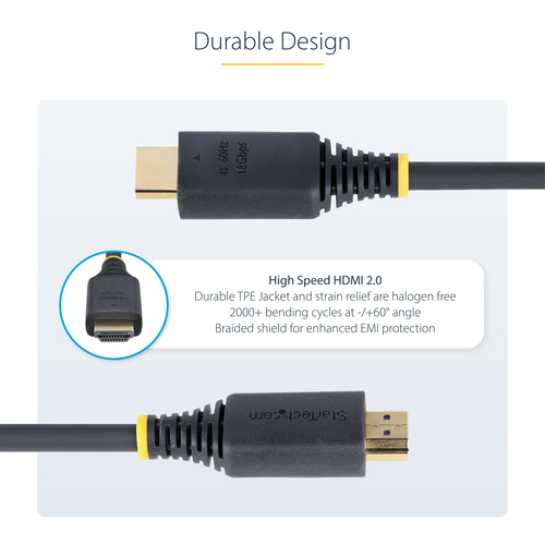 StarTech.com 30cm (1ft) High Speed HDMI Cable, 4K60Hz HDMI-kabel med Ethernet 30cm Sort – billede 8