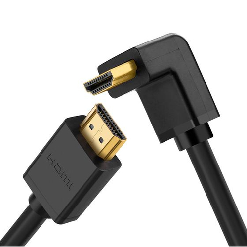 Cable HDMI 20 en Angulo de 90 / 1 m / 4K60Hz / HDR / 3D / HEC Canal Ethernet HDMI / ARC Canal de Retorno de Audio / CEC / 32 canales de Audio / HDCP 22 / Dolby Atmos / 18 Gbps / Blindaje Múltiple 10172 - 10172