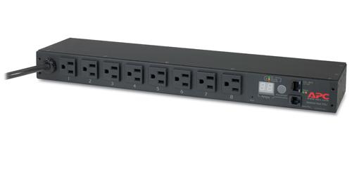 APC Metered Rack PDU AP7800B - Unidad de distribución de potencia montaje en bastidor - CA 100/120 V - input NEMA 5-15 - conectores de salida 8 NEMA 5-15 - 1U - 366 m cable - para P/N SMTL1000RMI2UC SMX1000C SMX1500RM2UC SMX1500RM2UCNC SMX750C SMX750CNC - AP7800B