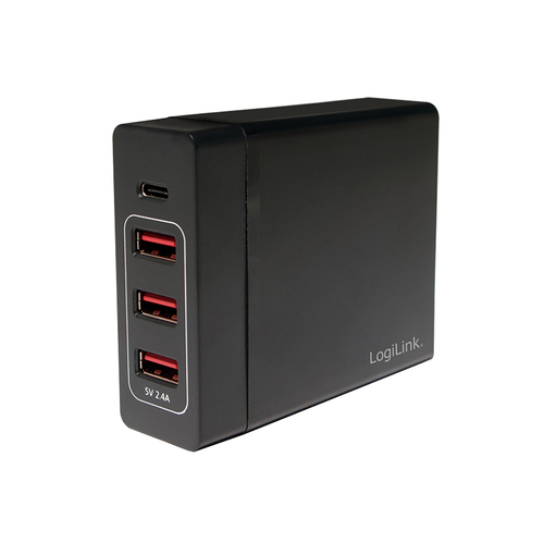 USB Tischladeadapter, LogiLink 3xUSB-A Port+1xUSB-C Port,60W