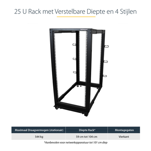 StarTech 4POSTRACK25U - Rack, afbeelding 9