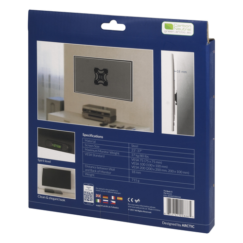 ARCTIC Monitorhalterung TV Basic S (23"-37") wall mount, afbeelding 6