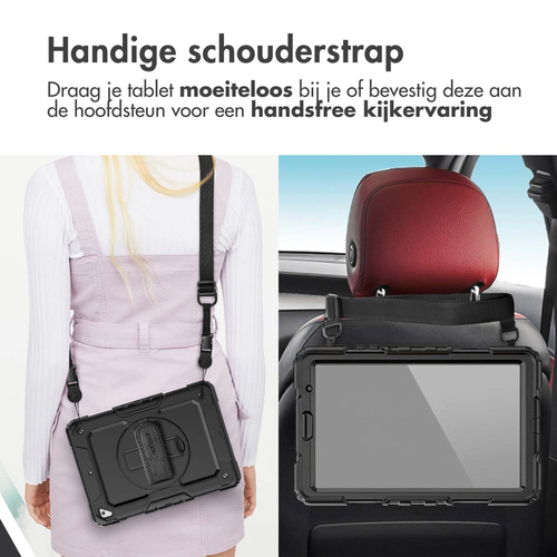Accezz Rugged Backcover Shoulder Strap Samsung Galaxy Tab A9 Tablethoesje Zwart, afbeelding 6