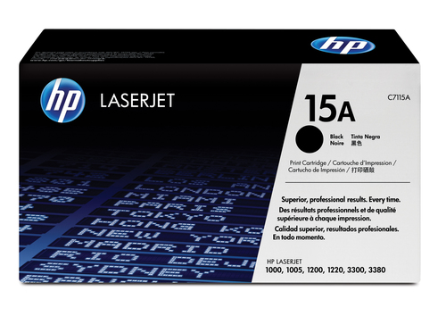 C7115A HP 15A - Negro - original - LaserJet - cartucho de tóner C7115A - para LaserJet 1000 1200 1220 3300 3310 3320 3330 3380