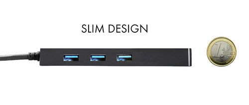 i-tec Advance USB-C Slim Passive HUB 3 Port + Gigabit Ethernet Adapter. Host interface: USB 3.2 Gen 1 (3.1 Gen 1) Type-C, 