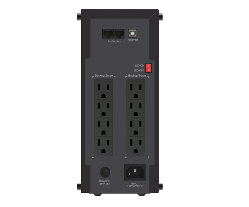 CDP GSMART1516B 1500VA/900W UPS Inteligente con Regulador de Voltaje, 16 salidas, 10 puertos USB, 210 julios, Luces RGB , LCD, 120 Vac imagen 4