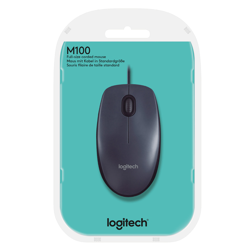 LOGITECH MOUSE M100 WIRED GREY