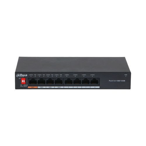 Dahua Technology PoE DH-PFS3008-8ET-60 network switch Unmanaged L2 Fast Ethernet (10/100) Power over Ethernet (PoE) Black – image 2