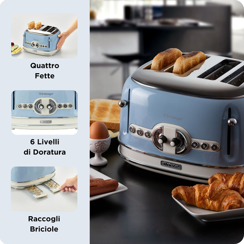 Ariete Vintage 156 4-Slice Toaster - Blue - image 4