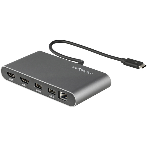 StarTech.com TB3DKM2HDL док-станция для ноутбука Проводная Thunderbolt 3 Серый