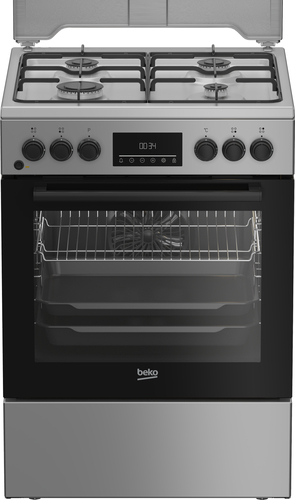 Beko FBM62320SDS Freestanding cooker Electric Gas Black, Silver