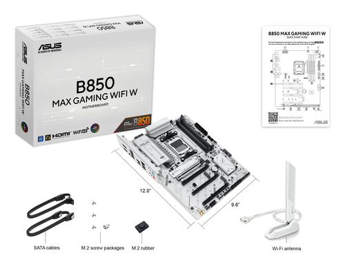 Asus B850 Max Gaming Wifi W Amd Ryzen DDR5 Wifi 6E Atx Motherboard - Socket AM5 - White - 90MB1M10-M0EAY0 - image 6