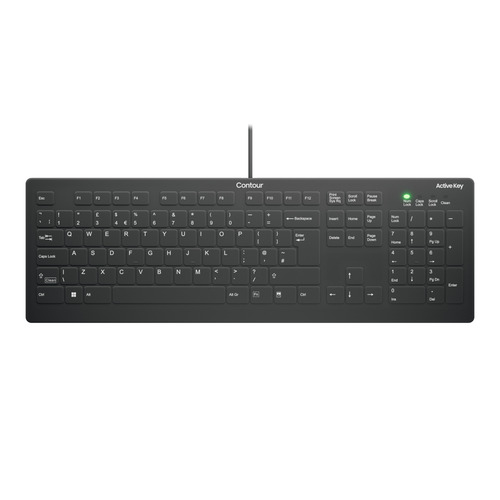 Contour Design AK-C8112-U1-B/GB клавиатура Медицина USB QWERTZ Английский Черный