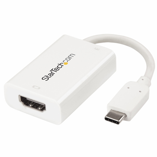 ADAPTADOR DE VIDEO USB-C A HDMI CON PD 4K 60HZ BLANCO UPC 0065030868938 - CDP2HDUCPW