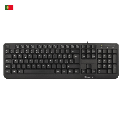 NGS FunkyV3, QWERTY, PT клавиатура Дома USB Португальский Черный