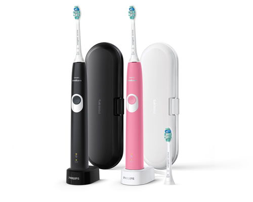 Philips Sonicare ProtectiveClean 4300 HX6402/85 electric toothbrush Adult Sonic toothbrush Black, Pink, White