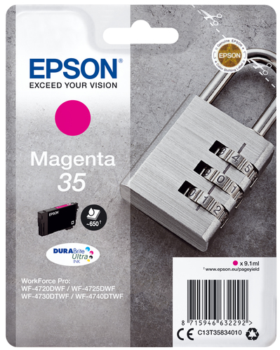 Epson 35 Padlock Magenta Standard Capacity Ink Cartridge 9ml - C13T35834010