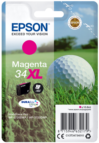 Epson 34XL Golfball Magenta High Yield Ink Cartridge 11ml - C13T34734010