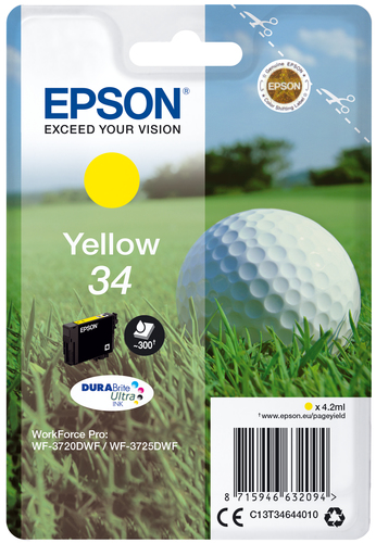 Epson 34 Golfball Yellow Standard Capacity Ink Cartridge 4ml - C13T34644010