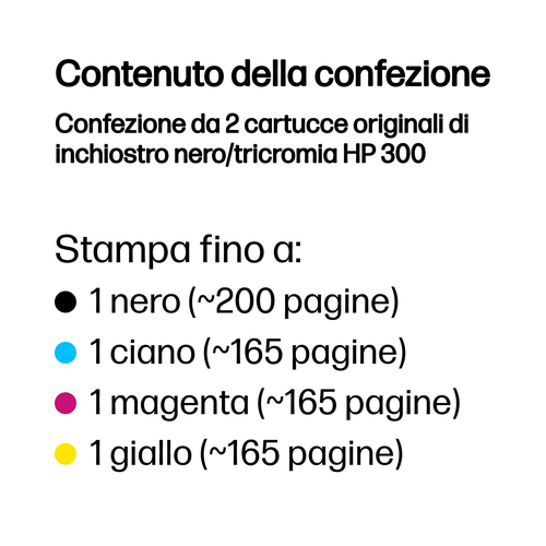 HP 300 Combo – Multipack nero + tricromia originale