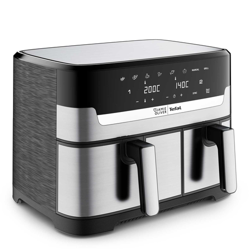 Tefal Jamie Oliver EY90JDE1 обжарочный аппарат Двойной 8,3 L Автономный Аэрофритюрница с горячим воздухом Нержавеющая сталь
