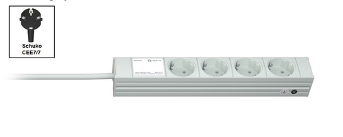 Vertiv Knürr DI-STRIP toitejaotuskomponent (PDU) 4 vahelduvvoolu kontakt 1U Must, Hall