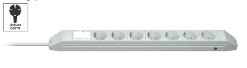 Vertiv Knürr DI-STRIP toitejaotuskomponent (PDU) 7 vahelduvvoolu kontakt 1U Must, Hall