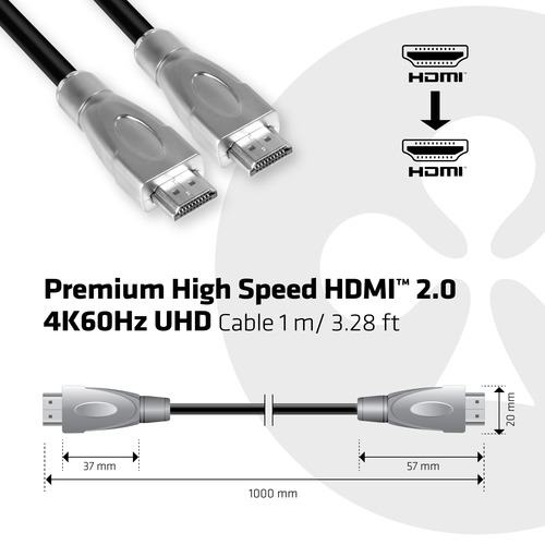 Club 3D Premium High Speed HDMI 2.0 kabel, afbeelding 3