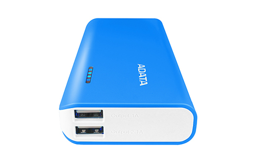 POWER BANK ADATA PT100 10000MAH 2XUSB AZUL Y BLANCO BATERIA APT100-10000M-5V-CBLWH - Adata