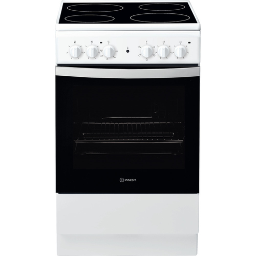 Indesit IS5V4KHW/UK cooker Freestanding cooker Electric Black, White