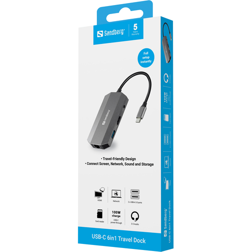 Sandberg USB-C 6in1 Travel Dock – image 8