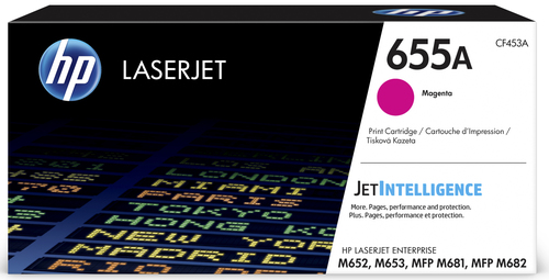 HP 655A Magenta Standard Capacity Toner 10.5K pages for HP Color LaserJet Enterprise M652/M653/MFP M681/MFP M682 - CF453A