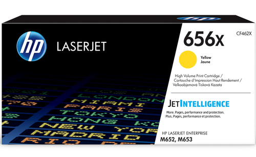 HP 656X Yellow High Yield Toner 22K pages for HP Color LaserJet Enterprise M652/M653 - CF462X